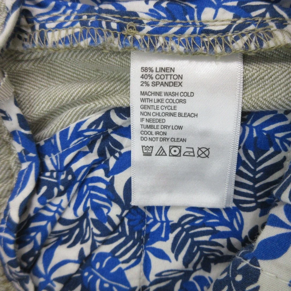 Tommy Bahama Men Pants LT Beach Coast Linen Blend Herringbone Elastic Waist New
